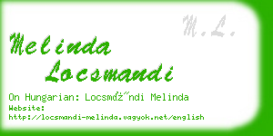 melinda locsmandi business card